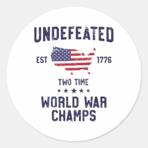 Adesivo Dois campeões da guerra mundial invencível T Shirt