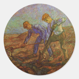 Adesivo Dois camponeses escavando por Vincent van Gogh