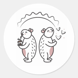 Adesivo Dois capybaras de linhagem negra