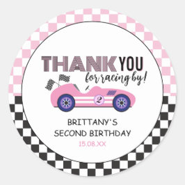 Adesivo Dois Carro Raça Rosa Rápida Segundo Aniversário