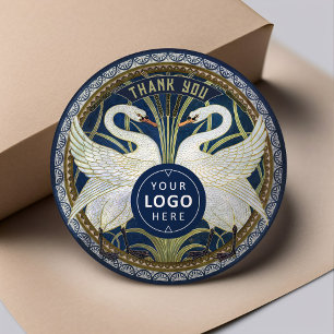 Adesivo Dois Cisnes Arte Nova Decoração Vintage de Walter