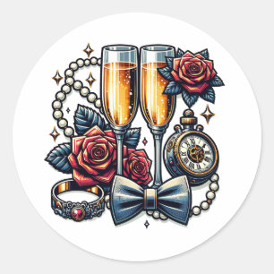 Adesivo Dois Copos de Champanhe, Casamento