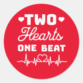 Adesivo Dois corações. Dia de os namorados One Beat (texto