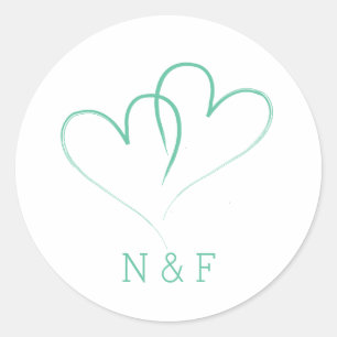 Adesivo Dois corações entrelaçados - Wedding em volta d