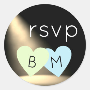 Adesivo Dois Corações. Love Wedding rsvp