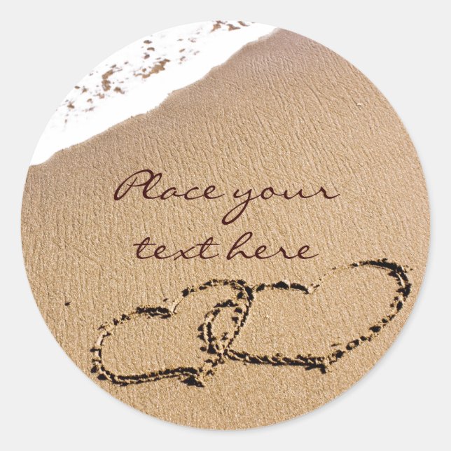 Adesivo Dois Corações Na Areia (Frente)