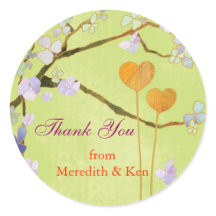 Dois Corações Primavera Verde Casamento Obrigado