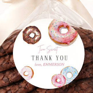 Adesivo Dois Doces Agradecimentos de 2º Aniversário Donut