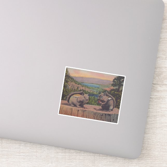 Adesivo Dois Espetáculos Bonitos no Lago Stump Mountain (Detalhe)