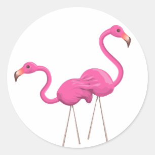 Adesivo Dois flamingos cor-de-rosa que estão junto