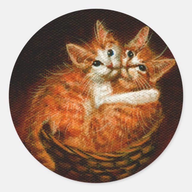 Adesivo Dois gatinhos no bastão (Frente)