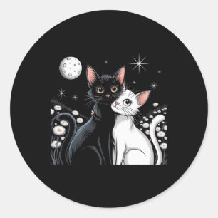 Adesivo Dois Gatos Casal Lua Amor Abraçando o Gatinho do D