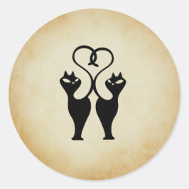 Adesivo Dois Gatos Silhouette