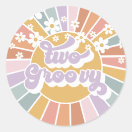 Adesivo Dois Groovy Retro Sunshine Rainbow Daisy Classic R