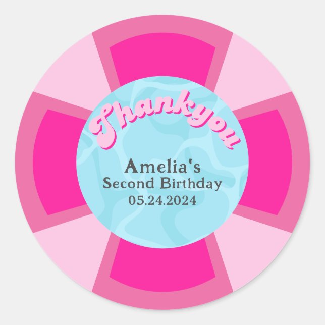 Adesivo Dois legal aniversários de verão de piscina tropic (Frente)