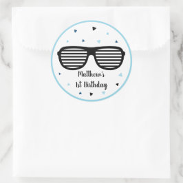 Adesivo Dois Legal óculos de sol Menino Segundo Aniversári