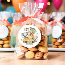 Adesivo Dois meninos selvagens animais safari de aniversár