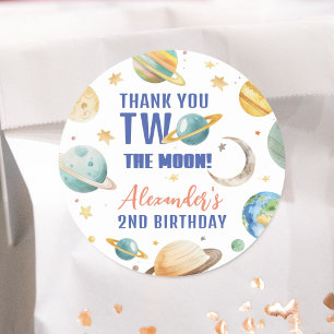 Adesivo Dois Para a Lua 2º Aniversário Festa Espaço Galáxi