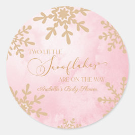 Adesivo Dois pequenos flocos de neve Chá de fraldas dos Gê