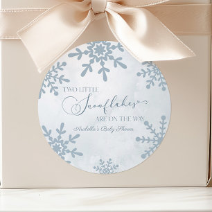 Adesivo Dois pequenos flocos de neve Chá de fraldas dos Gê