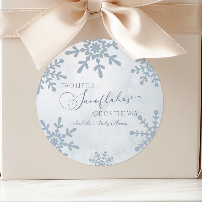 Adesivo Dois pequenos flocos de neve Chá de fraldas dos Gê (Criador carregado)