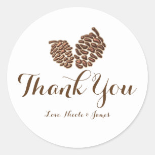 Adesivo Dois Pine Rustic Cones Country Weding Favor