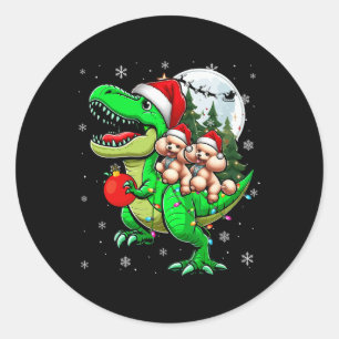 Adesivo Dois Poosles Xmas Andando Em Renas T-rex Filhos