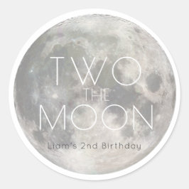 Adesivo Dois segundo aniversário da Moon White Silver Boy