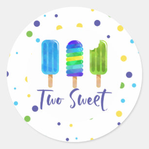 Adesivo Dois segundo aniversário verde azul doce