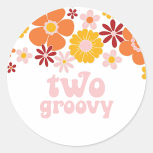 Adesivo Dois segundos aniversários Retro Floral De Engren