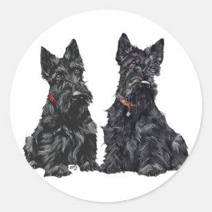Adesivo Dois terrier escoceses pretos