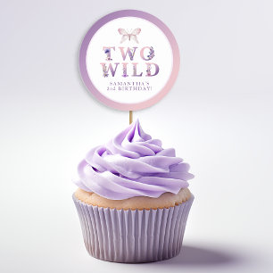 Adesivo Dois Vinheta de Frente de Aniversário Selvagem