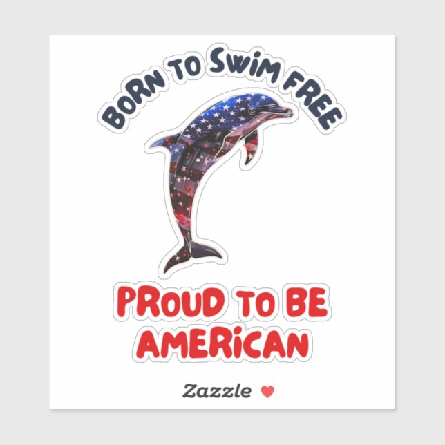 Adesivo Dolphin Flag America (Folha)