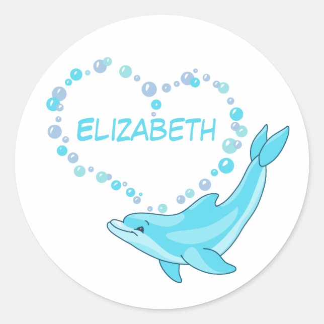 Adesivo Dolphin Heart Personalizado (Frente)