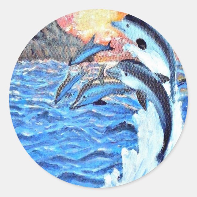 Adesivo Dolphin Porpoise ocean canta arte (Frente)