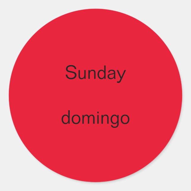 Adesivo Domingo Visão Inglês para os Stickers Espanhóis (Frente)