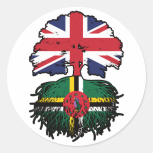 Adesivo Dominica British Tree Roots Flag