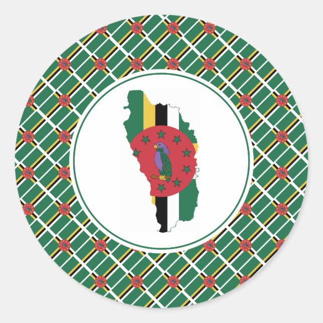 Adesivo DOMINICA FLAG Mapa Dominicano Na moda Patriótico (Frente)