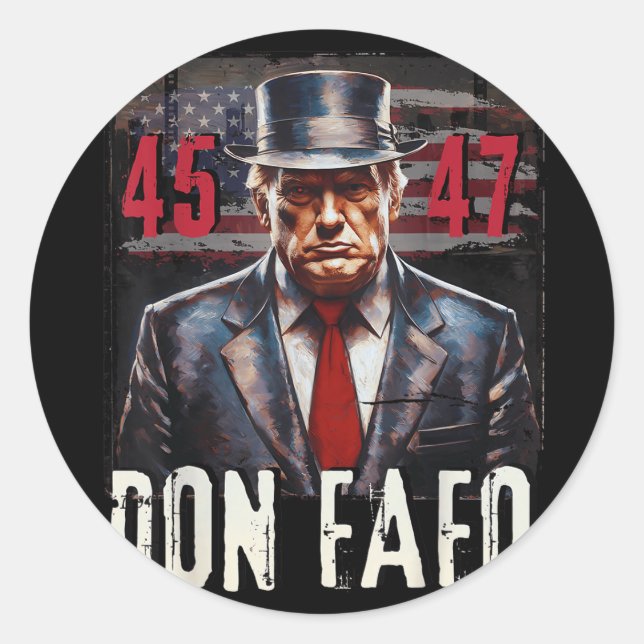Adesivo Don Fafo Trump 45 47 Engraçado Tee Político Patrió (Frente)