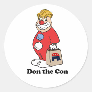 Adesivo Don the con — Anti-Trump Design - - Política -.p