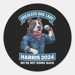 Adesivo Dona de Cachorro sem Filhos está votando Kamala El