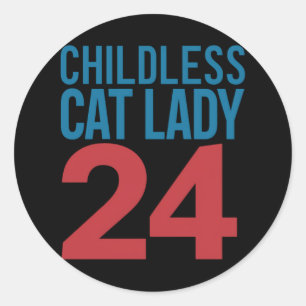 Adesivo Dona de Gato sem Filhos Votando Eleição 2024 EUA 