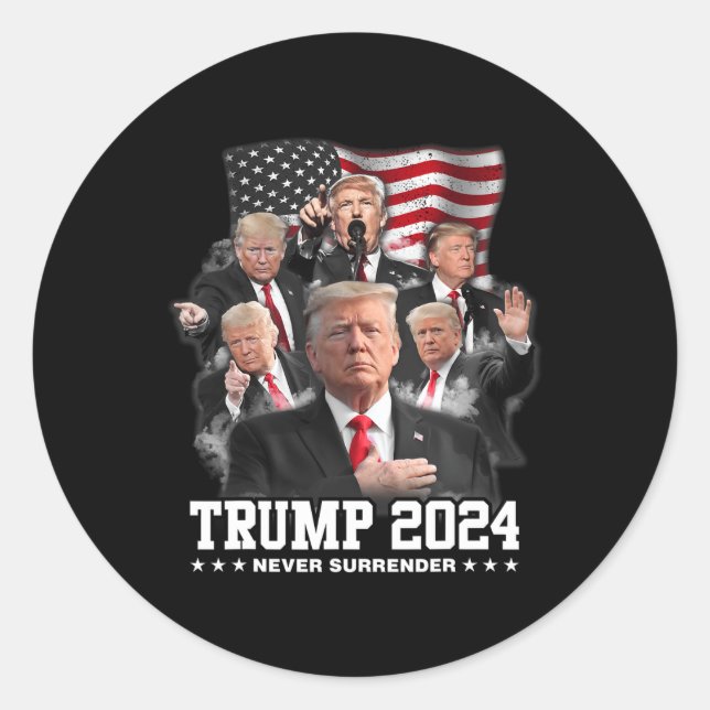 Adesivo Donald J Trump 2024 Nunca Renderize (Frente)