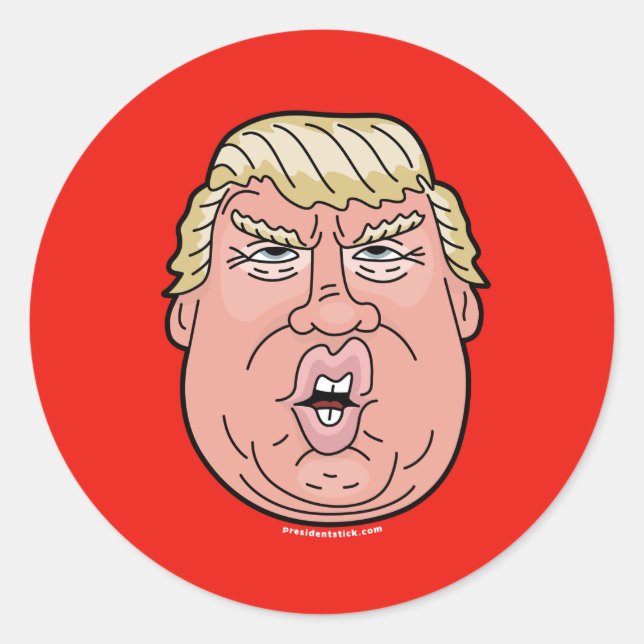 Adesivo Donald J. Trump Cartoon Face Sticker (Frente)