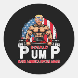 Adesivo Donald Pump Swole America Novamente Malhação de Gy
