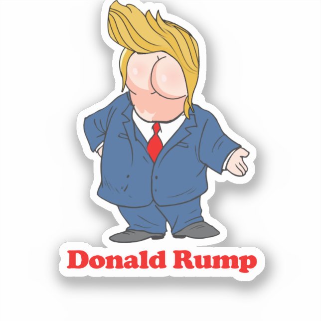 Adesivo Donald Rump - Design Anti-Trump - - Político -.p (Frente)