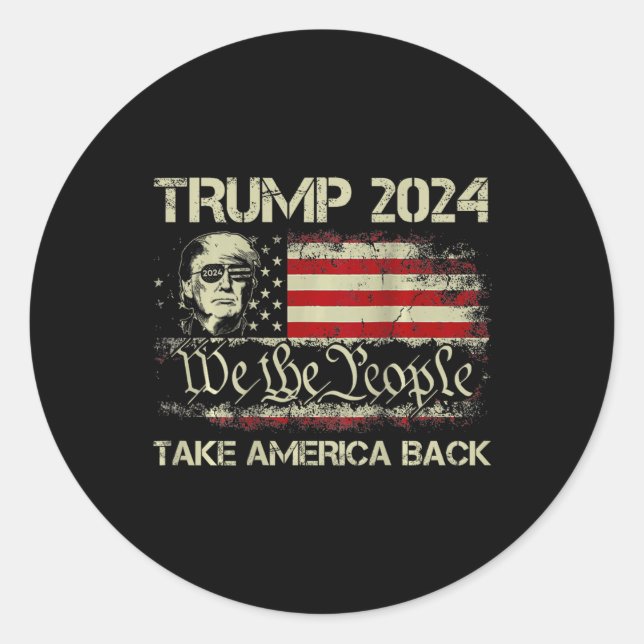 Adesivo Donald Trump 2024 Recupere a bandeira americana (Frente)