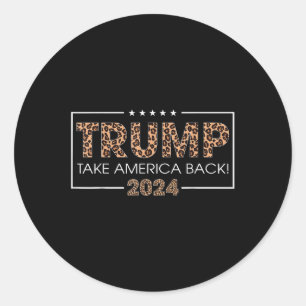 Adesivo Donald Trump 2024 Recupere a Impressão Leopardo na