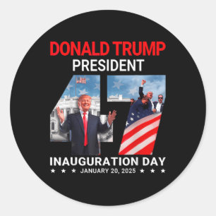 Adesivo Donald Trump 47º Dia da Inauguração do Presidente