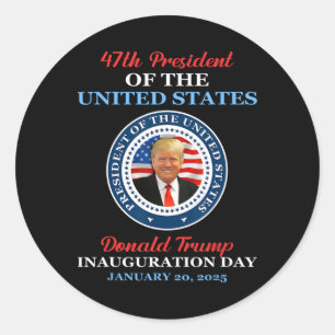 Adesivo Donald Trump 47º Presidente Posse 2025 EUA 